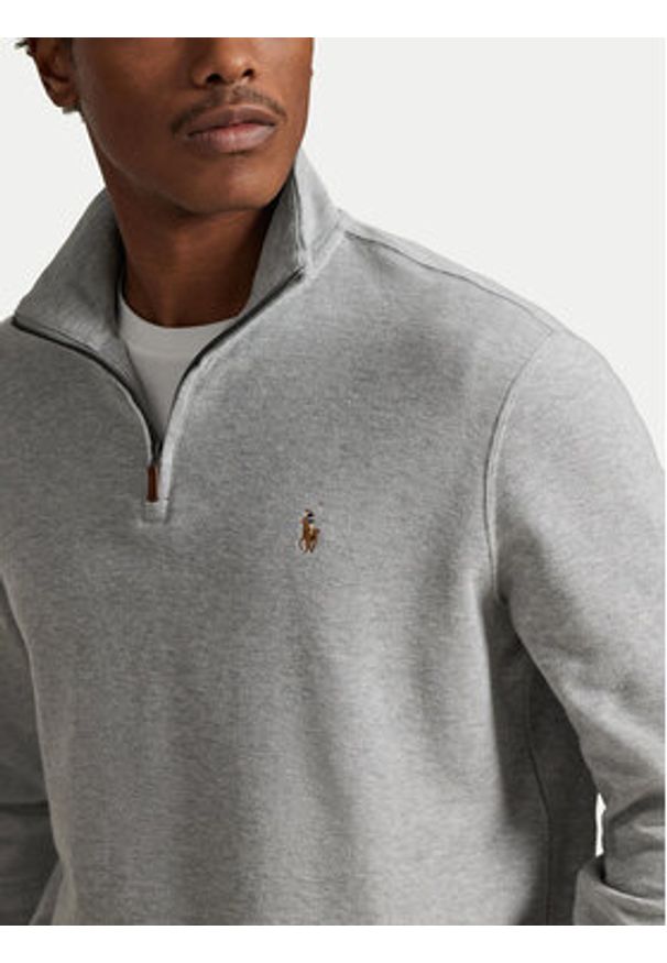 Polo Ralph Lauren Sweter 710P07411003 Szary Regular Fit. Typ kołnierza: polo. Kolor: szary. Materiał: bawełna