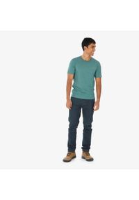 quechua - Koszulka turystyczna męska z krótkim rękawem Quechua nh100. Kolor: czerwony, wielokolorowy, zielony. Materiał: poliester, elastan, tkanina, prążkowany, bawełna, materiał. Długość rękawa: krótki rękaw. Długość: krótkie. Wzór: ze splotem. Sport: turystyka piesza #2