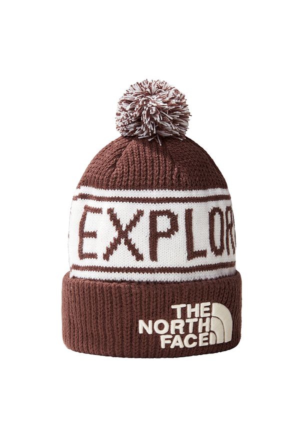 Czapka The North Face Retro Pom Beanie 0A3FMPONH1 - brązowa. Kolor: brązowy. Materiał: dzianina, akryl. Sezon: zima. Styl: retro
