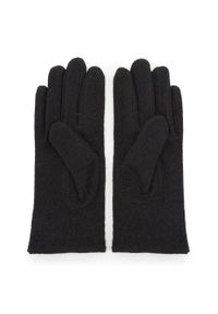 Wittchen - Damskie rękawiczki wełniane z kokardką. Kolor: czarny. Materiał: wełna. Wzór: aplikacja. Sezon: zima #2