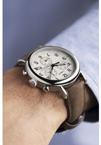 Timex zegarek TW2V27600 Standard męski kolor brązowy. Kolor: brązowy. Materiał: materiał, skóra #3