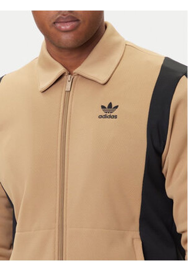 Adidas - adidas Bluza adicolor Panel JY1427 Beżowy Regular Fit. Kolor: beżowy. Materiał: syntetyk