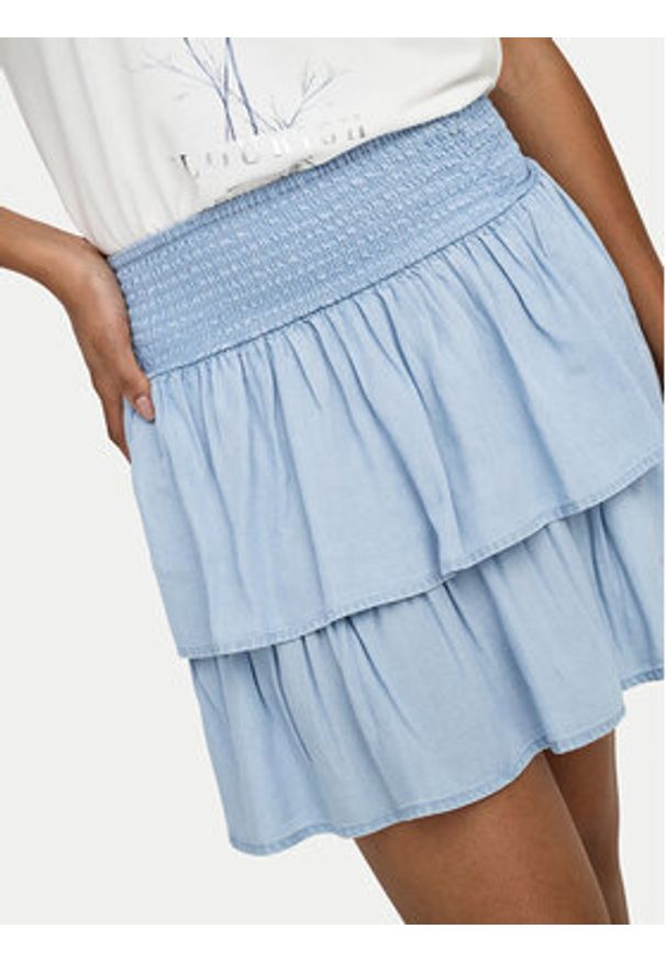 only - ONLY Spódnica mini Charis 15363983 Niebieski jasny Regular Fit. Kolor: niebieski. Materiał: lyocell
