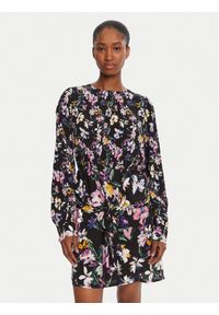 Desigual Sukienka codzienna Flor Acrilica 25WWVW09 Czarny Regular Fit. Okazja: na co dzień. Kolor: czarny. Materiał: wiskoza. Typ sukienki: proste. Styl: casual