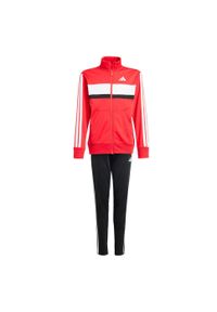 Adidas - Dres Seasonal Essentials Tiberio 3-Stripes Tricot Kids. Kolor: biały, czerwony, wielokolorowy. Materiał: dresówka. Styl: młodzieżowy