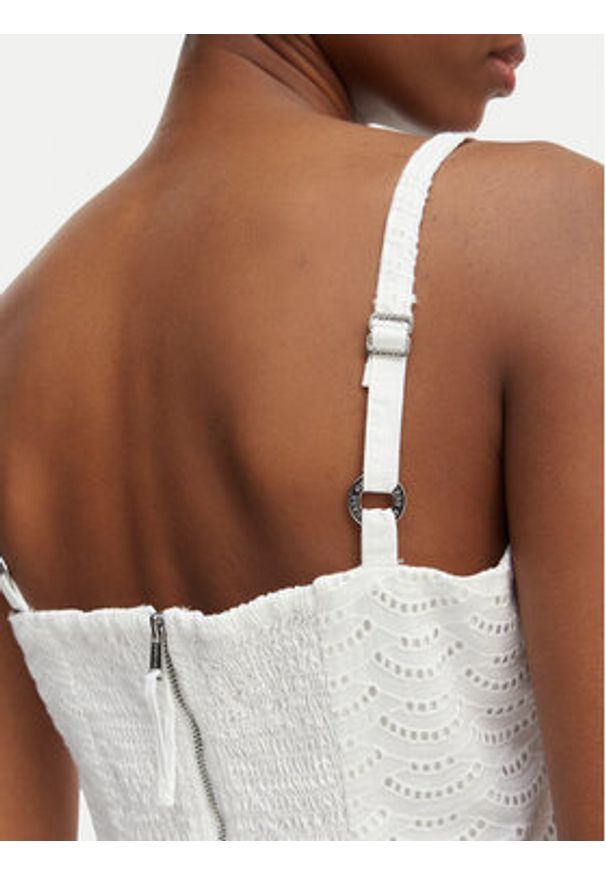Guess Top W6GH47 W1880 Biały Classic Fit. Kolor: biały. Materiał: bawełna