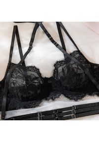 Intica - Komplet bielizny push-up z delikatnej koronki regulowany Verda. Kolor: czarny. Materiał: koronka. Wzór: koronka #4
