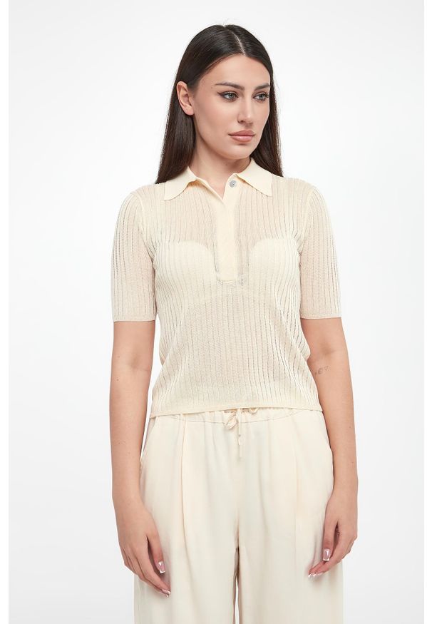 Marella - Sweter damski z krótkim rękawem Torbole MARELLA MONOCHROME. Długość rękawa: krótki rękaw. Długość: krótkie