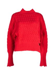 Pinko Sweter "Ninfeo 1" | 1N1379 Y7MD | Ninfeo 1 | Kobieta | Czerwony. Typ kołnierza: golf. Kolor: czerwony. Materiał: bawełna, wełna, wiskoza, poliamid, kaszmir. Wzór: aplikacja #6