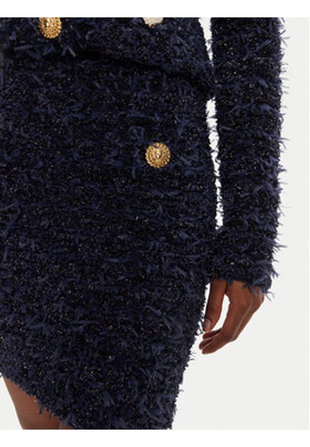 Balmain Spódnica mini DF0LB015KH74 Granatowy Regular Fit. Kolor: niebieski. Materiał: syntetyk