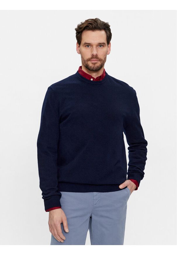 United Colors of Benetton - United Colors Of Benetton Sweter 1002U1G34 Granatowy Regular Fit. Kolor: niebieski. Materiał: wełna
