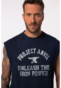 JAY-PI - Męska Bluza Iron Anvil fitness oversize szybkoschnąca do roz. 7 XL. Kolekcja: plus size. Kolor: niebieski. Materiał: materiał, poliester, bawełna. Sport: fitness