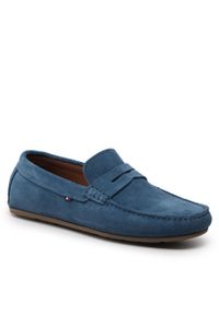 TOMMY HILFIGER - Mokasyny Tommy Hilfiger Casual Hilfiger Suede Driver FM0FM04271 Blue Coast DBX. Okazja: na co dzień. Kolor: niebieski. Materiał: skóra, zamsz. Styl: casual