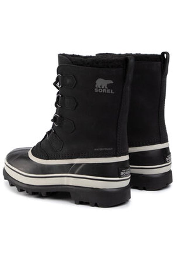 sorel - Sorel Śniegowce Caribou NM1000 Czarny. Kolor: czarny. Materiał: skóra, nubuk