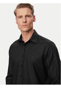 Karl Lagerfeld - KARL LAGERFELD Koszula 605084 562791 Czarny Regular Fit. Typ kołnierza: dekolt w karo. Kolor: czarny. Materiał: len #2