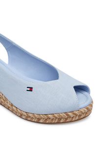 TOMMY HILFIGER - Tommy Hilfiger Espadryle Hemp Slingback Wedge Espadrilles FW0FW09472 Niebieski jasny. Kolor: niebieski. Materiał: materiał #4
