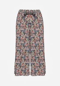 Renee - Czarno-Różowe Spodnie z Szerokimi Nogawkami High Waist z Bawełną Paskiem i Gumką w Talii Drosofia. Okazja: na co dzień. Stan: podwyższony. Kolor: czarny. Materiał: bawełna. Styl: elegancki, casual #3