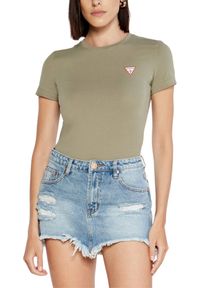 Guess - GUESS Zielony damski t-shirt Mini, Rozmiar L. Kolor: zielony #5
