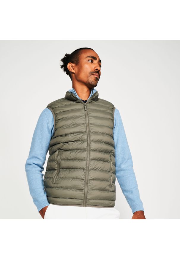 INESIS - Kamizelka do golfa męska Inesis MW500. Typ kołnierza: golf. Kolor: zielony, brązowy, wielokolorowy. Materiał: poliester, materiał, poliamid. Długość rękawa: bez rękawów. Sport: golf