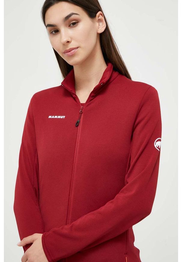 Mammut bluza sportowa Aconcagua Light kolor czerwony gładka. Kolor: czerwony. Materiał: skóra, materiał, włókno. Długość: długie. Wzór: gładki. Styl: sportowy