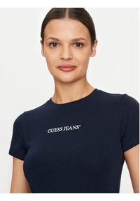 Guess Jeans T-Shirt W4YI01 J1314 Granatowy Slim Fit. Kolor: niebieski. Materiał: bawełna #4