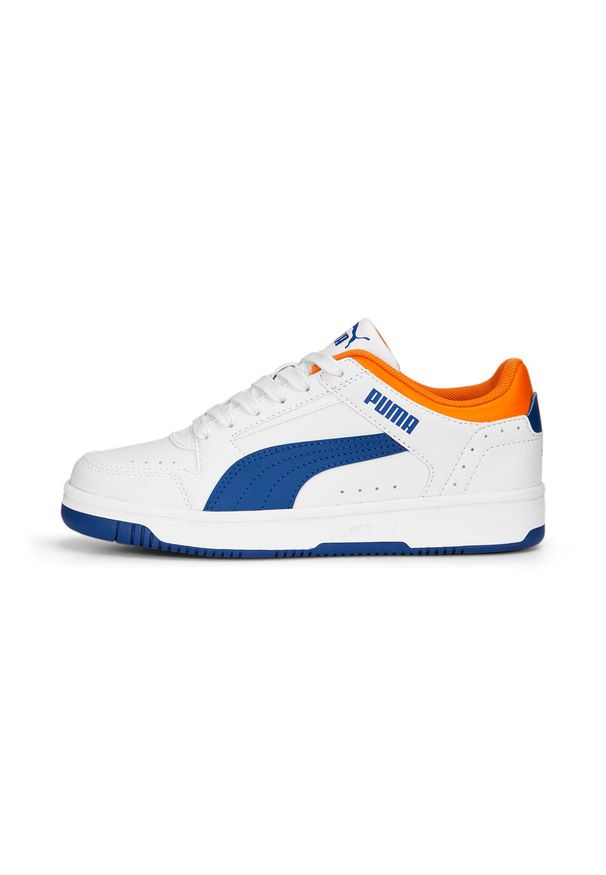 Puma - Buty na co dzień młodzieżowe PUMA REBOUND JOY LOW JR eko skóra. Okazja: na co dzień. Kolor: biały. Materiał: tkanina, materiał, syntetyk. Sport: turystyka piesza
