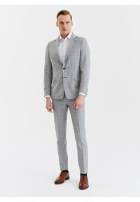 Pako Lorente - PAKO LORENTE – Szara wełniana marynarka garniturowa w kratę. Okazja: na komunię, na ślub cywilny, na wesele. Kolor: szary. Materiał: wełna. Styl: elegancki, klasyczny #9