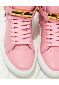 BUSCEMI - Różowe skórzane sneakersy. Nosek buta: okrągły. Kolor: różowy, wielokolorowy, fioletowy. Materiał: skóra