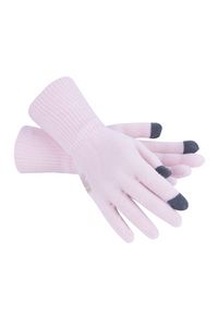 Rękawiczki New Balance LAH13006PIE – różowe. Kolor: różowy. Materiał: włókno, akryl. Sezon: zima #1