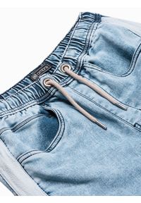 Ombre Clothing - Krótkie spodenki męskie jeansowe W221 - jasny jeans - XXL. Okazja: na co dzień. Materiał: jeans. Długość: krótkie. Wzór: kolorowy. Sezon: lato. Styl: casual, klasyczny #4