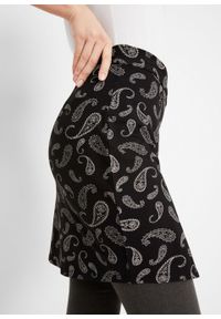 Spódnica - pas na biodra w deseń paisley bonprix czarno-biały z nadrukiem. Kolor: czarny. Wzór: nadruk, paisley #5