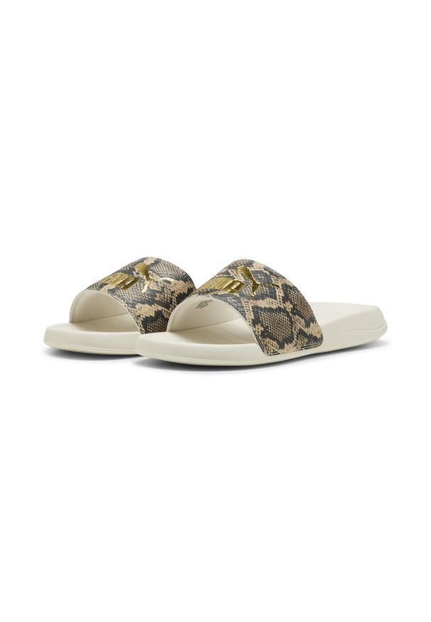 Puma - Damskie klapki Popcat 20 Snake Chic PUMA Alpine Snow Gold White. Kolor: żółty, biały, wielokolorowy. Wzór: nadruk