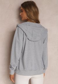 Renee - Szara Bluza Rhodothee. Kolor: szary. Materiał: jeans, dzianina. Długość rękawa: na ramiączkach. Długość: długie. Wzór: jednolity. Sezon: jesień, zima. Styl: sportowy #3