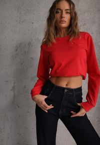 Renee - Czerwona Casualowa Bluza z Bawełną Akko. Okazja: na co dzień. Kolor: czerwony. Materiał: bawełna. Styl: casual #1