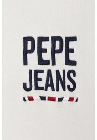 Pepe Jeans Bluza męska kolor biały gładka. Okazja: na co dzień. Kolor: biały. Wzór: gładki. Styl: casual #5