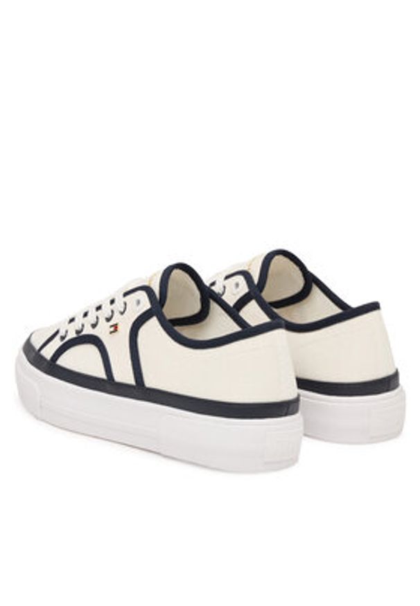 TOMMY HILFIGER - Tommy Hilfiger Tenisówki Platform Vulc Piping FW0FW09394 Biały. Kolor: biały. Materiał: materiał. Obcas: na platformie
