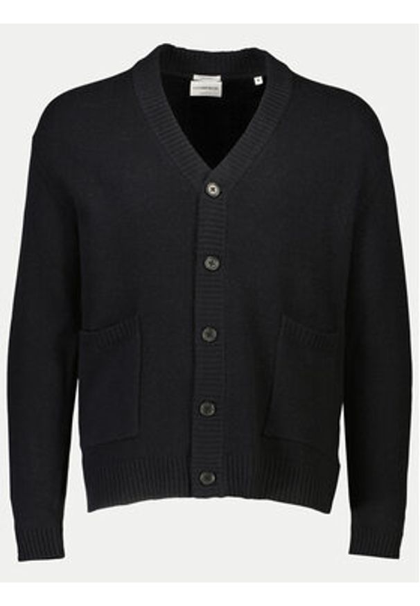 Lindbergh Kardigan 30-800223 Czarny Comfort Fit. Kolor: czarny. Materiał: wełna
