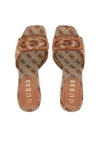 Guess Klapki FLJGEE FAL03 Brązowy. Kolor: brązowy. Materiał: skóra
