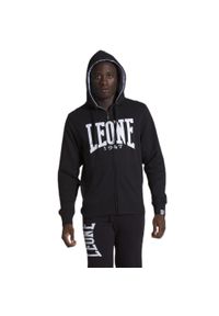 LEONE 1947 APPAREL - Męska zapinana na zamek bluza z kapturem Leone 1947 Apparel. Typ kołnierza: kaptur. Kolor: czarny. Materiał: tkanina. Sport: fitness