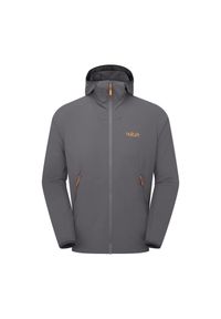 Kurtka softshellowa męska Rab Borealis Hoody z kapturem. Typ kołnierza: kaptur. Kolor: szary. Materiał: softshell. Sport: turystyka piesza #1