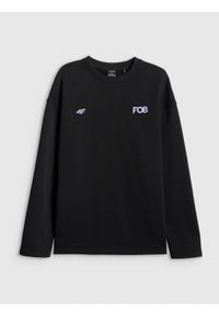 4f - 4F Bluza dresowa nierozpinana bez kaptura damska - czarna XL. Typ kołnierza: bez kaptura. Kolor: czarny. Materiał: dresówka. Sport: snowboard #1