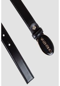 Valentino by Mario Valentino - VALENTINO Czarny pasek damski Block Plaque Buckle Belt, Rozmiar S. Kolor: czarny