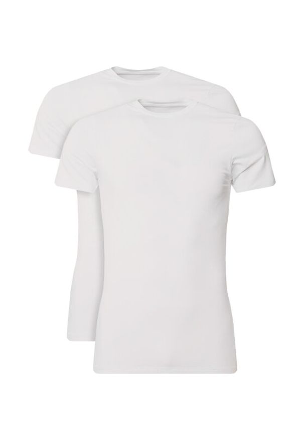 Resteröds Komplet 2 t-shirtów 27040 2 Biały Slim Fit. Kolor: biały. Materiał: bawełna