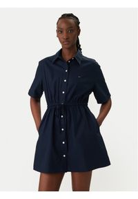 Tommy Jeans Sukienka koszulowa DW0DW20617 Granatowy Regular Fit. Kolor: niebieski. Materiał: bawełna. Typ sukienki: koszulowe #1