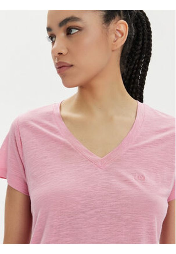Lee T-Shirt 112350202 Różowy Regular Fit. Kolor: różowy. Materiał: len, lyocell