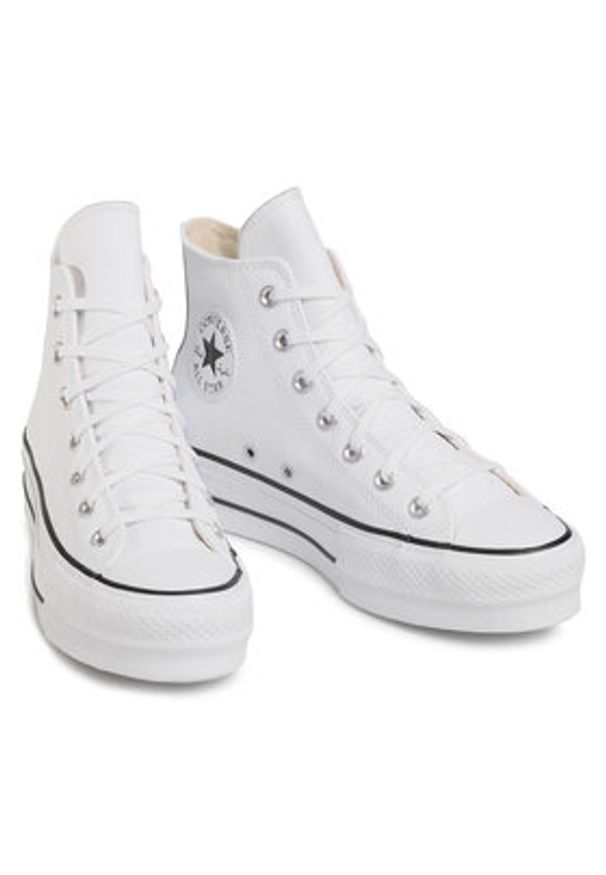 Converse Trampki Chuck Taylor All Star Lift Clean Hi 561676C Biały. Kolor: biały. Materiał: skóra