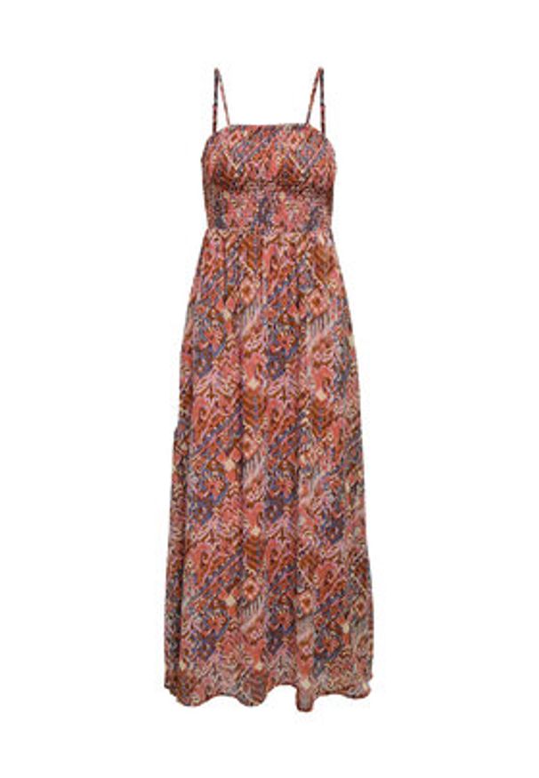 only - ONLY Sukienka letnia Elena 15352634 Pomarańczowy Regular Fit. Kolor: pomarańczowy. Materiał: syntetyk. Sezon: lato