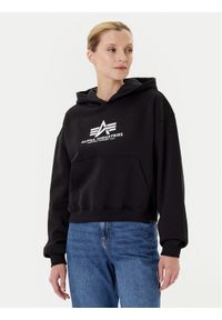 Alpha Industries Bluza Basic 258040 Czarny Regular Fit. Kolor: czarny. Materiał: bawełna