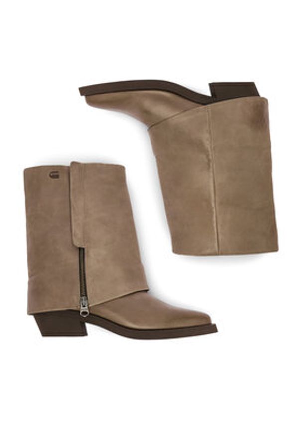 G-Star RAW - G-Star Raw Botki EO-YAGMUR-25FW30 Beżowy. Kolor: beżowy. Materiał: skóra