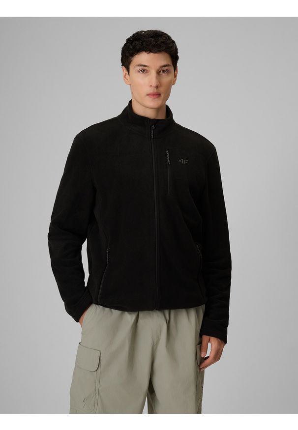 4f - 4F Polar regular ze stójką męski - czarny M. Typ kołnierza: kołnierzyk stójkowy. Kolor: czarny. Materiał: polar